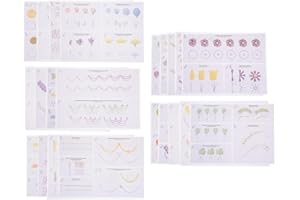 iplusmile 12 Sheets of Assorted Color Paper Piping Drawings for Cake and Dessert Decorating, Easy to Clean