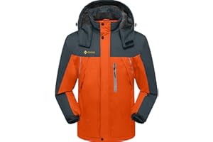 GEMYSE Men's Windproof Ski Jacket Warm Raincoats Snowboarding Hooded Parka With Multi-Pockets