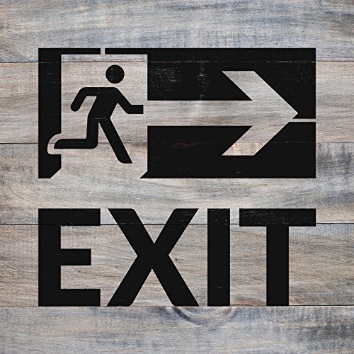 Exit Sign Stencil for Walls and Crafts - Reusable Stencils of an Exit Sign for Painting in Small & Large Sizes - Made in USA