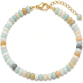 chorfla colorful Natural Stone Beaded Bracelets for Women, Boho Handmade Gemstone Bracelet, Stackable Summer Beach Jewelry