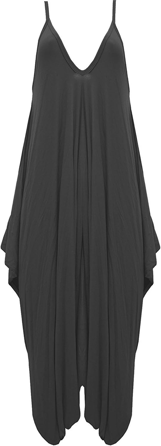 GenericWomens Hareems V Neck Harems Dress All in One Jumpsuit Romper Ladies Plus Size (UK 16-18.Black)
