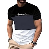 SOLY HUX Men's Casual T Shirts Short Sleeve Crew Neck Color Block Graphic Tees Shirt Summer Tops