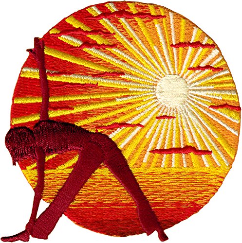 Novelty Iron on Patch - Zen / Om Sunset Yoga on the Beach