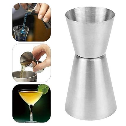 METRENO Stainless Steel Double Side Peg Measure Wine Measuring Cup Jigger peg Measure and Cup Vodka Measuring Cup Cocktail Measuring Cup peg Measurer 30 & 60ml Steel Cocktail Shaker Drink (30-60ml)