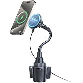 SUPERONE 15W MagSafe Car Charger Cup Holder Mount for iPhone | MagSafe Car Mount Charger 15W Fast Charging with Adjustable Gooseneck for iPhone 18 17 16 15 14 Pro Max Mini MagSafe Case