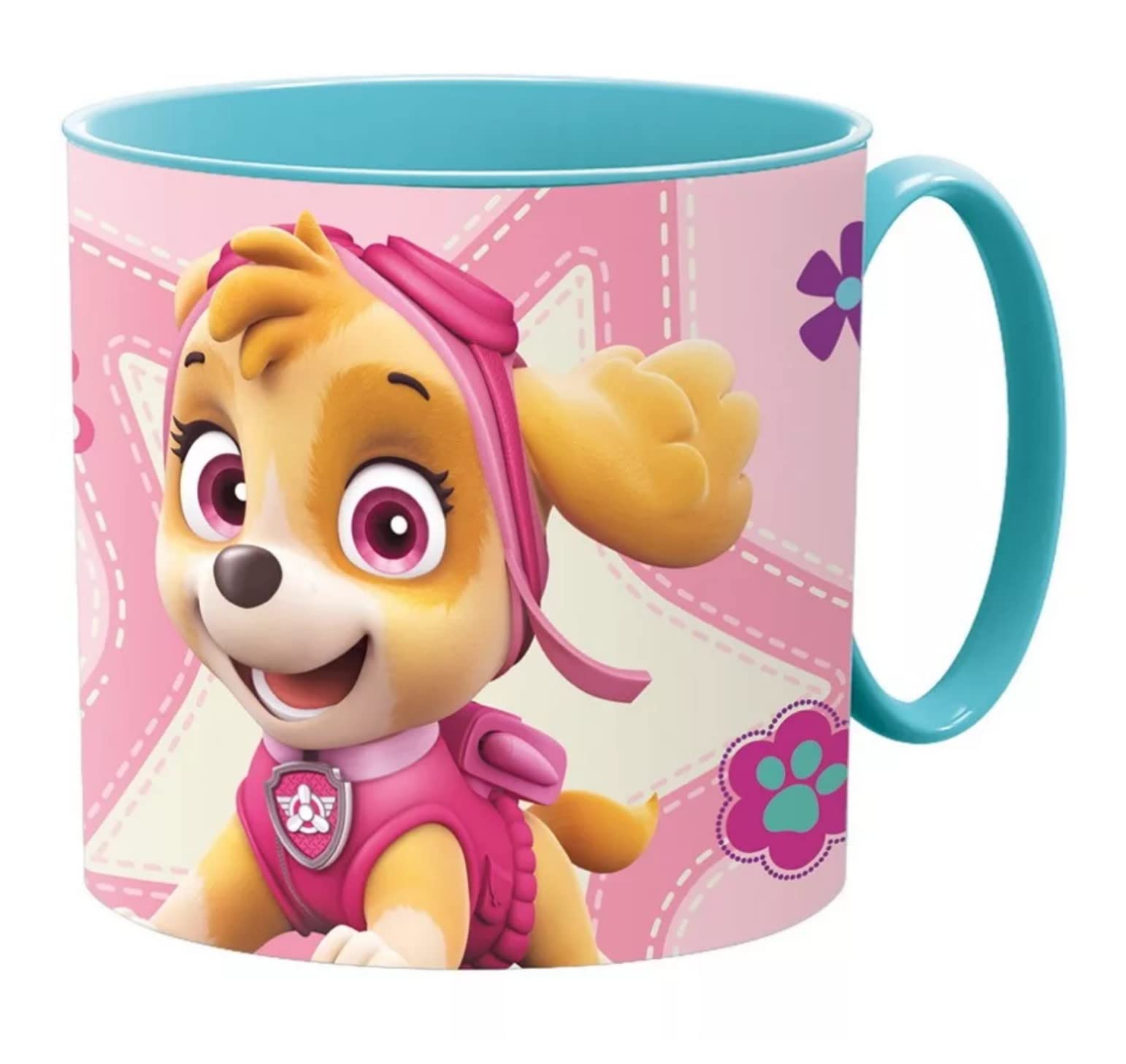 Kids Character Cute Mini Mug 265ML Drinking Re-Usable Plastic Cup Microwave Safe (Paw Patrol Nina Skye Girls)