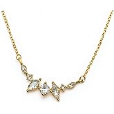 LAPRECIEUZ DE ARTHES JEWELRY 18K Yellow Gold-Plated CZ Diamond Pendant Necklace for Women – 18", Non-Tarnish, Hypoallergenic, Everyday Wear, Gift-Ready