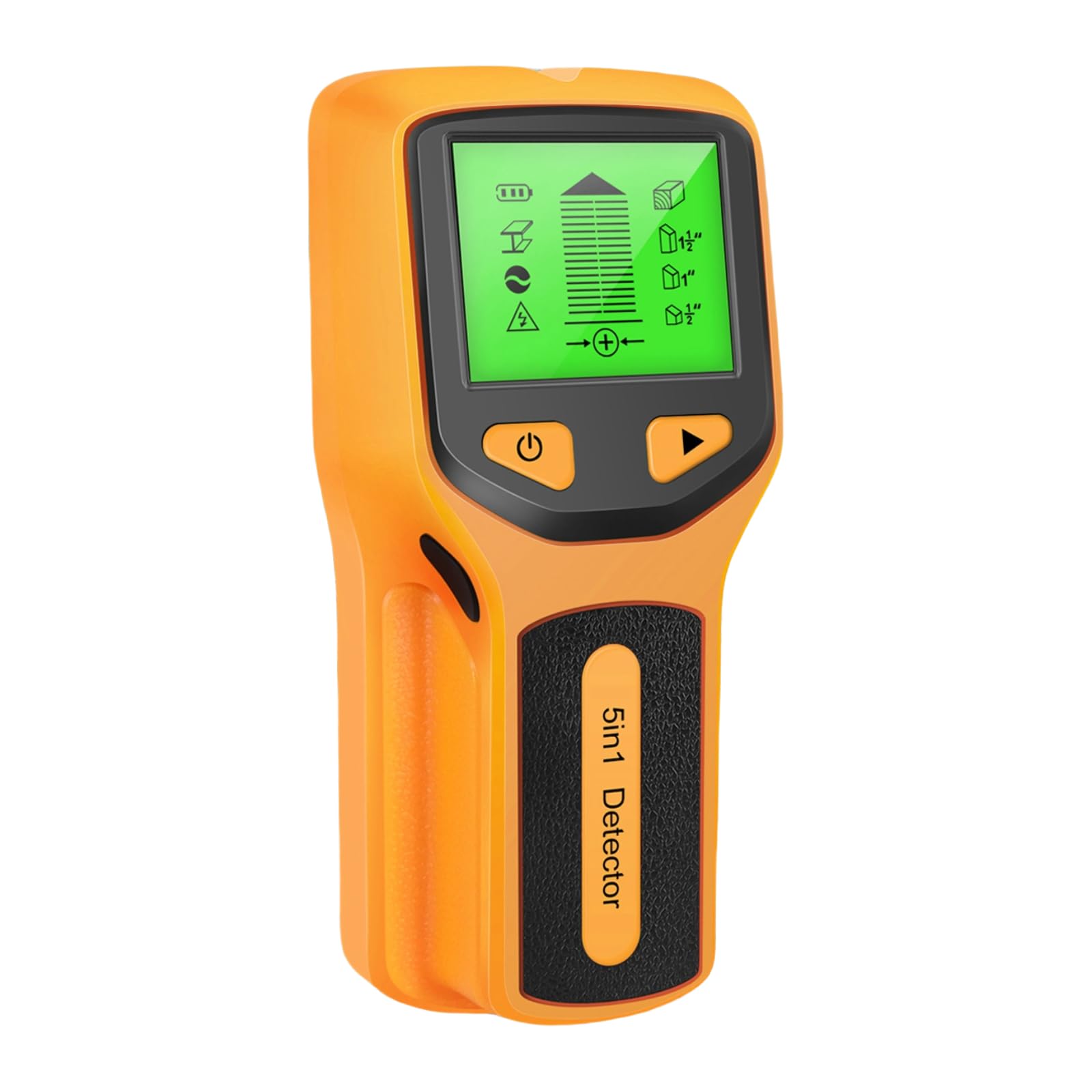 Stud Finder Wall Scanner 5 in 1 Stud Detector HD ABS Electric Wire Detector with LCD Display for Walls Wood Pipes Metal AC Wires (Yellow)