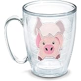 Tervis Front & Back Pig Made in USA Double Walled Insulated Tumbler Travel Cup Keeps Drinks Cold & Hot, 16oz Mug - No Lid, Clear