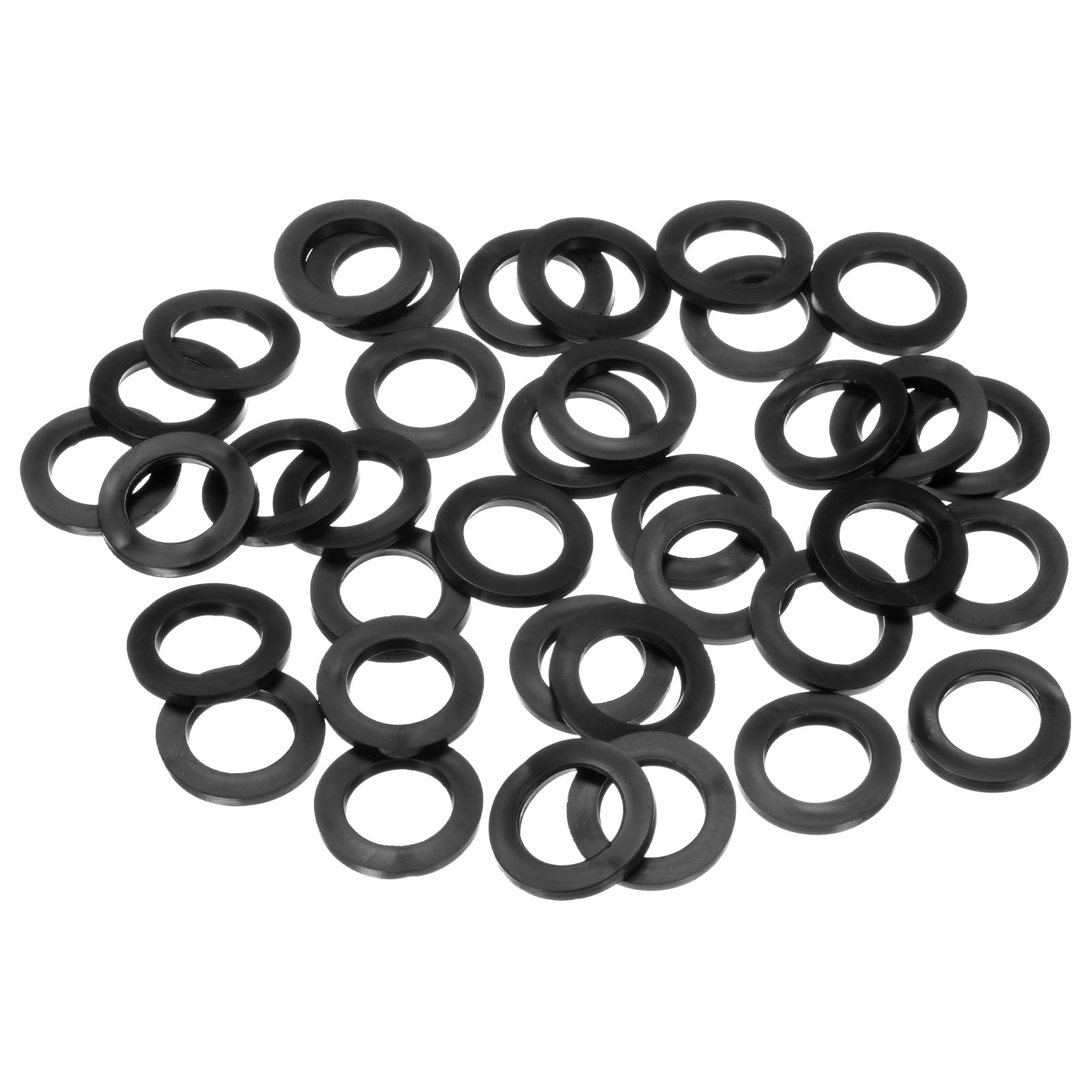 M METERXITY 60-Pack M15 Black Rubber Washer Assorted Kit, 15mm ID 23mm OD 2.5mm Thickness Rubber Flat Washer, Shower Hose Washers for Screws/Household Faucets/Garden Hoses Rubber Washers