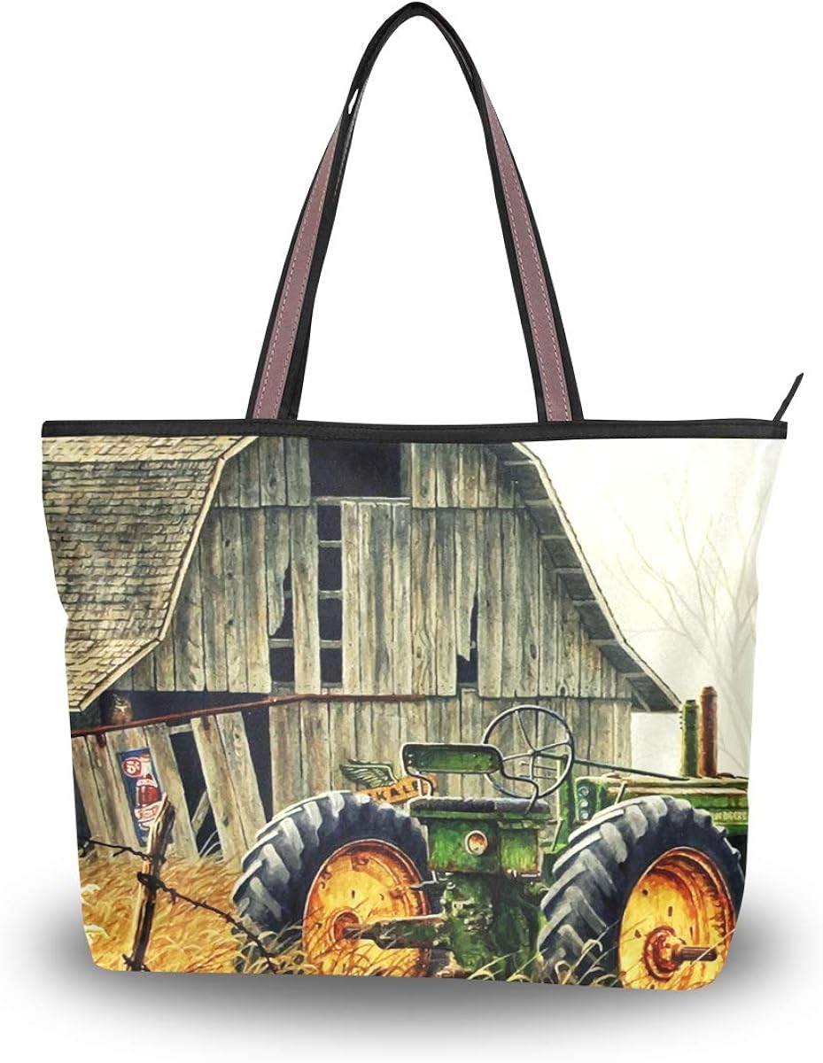 Women's Handbags Art Autumn Farm Polyester Fabric Shoulder Bag Amazon