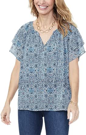 Short Sleeve Peasant Blouse at Amazon 