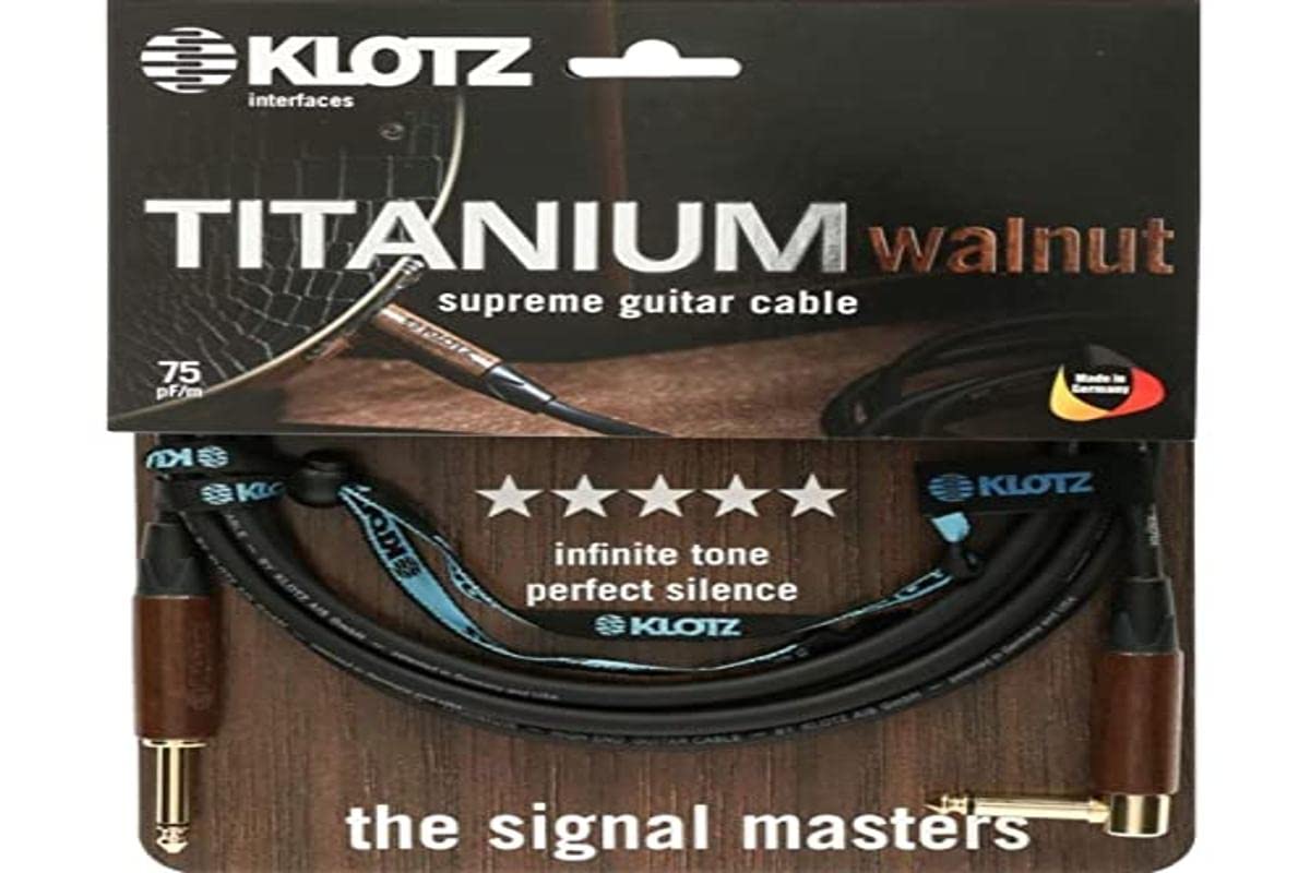 Klotz TIW0600PR Titanium Walnut Guitar or Bass Cable 6 m