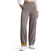 G4Free Women's Fleece Lined Sweatpants High Waisted Wide Leg Pants with Pockets Winter Warm Trousers Casual