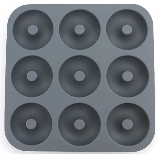 Lawei Molde de silicona para hornear donas de 9 cavidades, 11.2 x ...