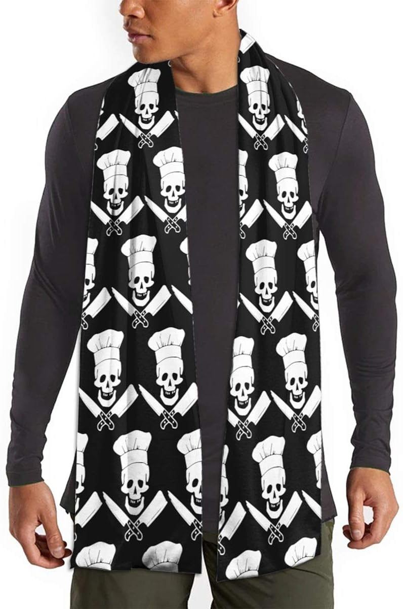 Chef Cooking Skull Unisex Warm Scarf Stylish Scarf Long Scarf Shawl Scarves 75 x 11 8 At Amazon 
