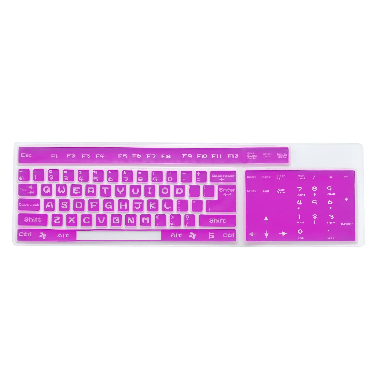 PATIKIL Pc Keyboard Cover Skin Silicone Desktop Keyboard Skin Keyboard Cover for Standard Size PC Computer Desktop Keyboards 17.3"x5.3" Purple Keyboard Cover Skin Protector 1Pcs