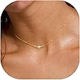 MONOZO Cross Necklace for Women，14K Gold Plated Cross Necklace Layered Gold Cross Necklace Tiny Sideway Cross Choker Necklace Gold Cross Necklaces for Women Trendy Gold Jewelry Gifts for Women Trendy