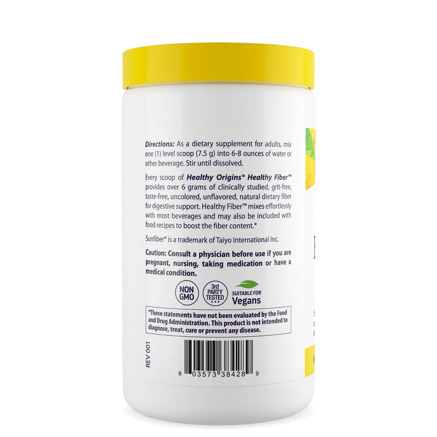 Healthy Origins Healthy Fiber (All Natural, Non-GMO, Gluten Free, Digestive Support, Prebiotic), 7.9 Ounce