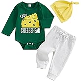 BemeyourBBs Newborn Baby Boy Football Outfit Game Day Long Sleeve Romper Pants Set with Beanie Hat Fall Winter Clothes