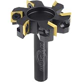 BINSTAK CNC Spoilboard Surfacing Router Bit, 1/2" Shank 2" Cutting Diameter, 6 Wings Carbide Insert Slab Flattening Router Bits Wood Planing Planer Bit