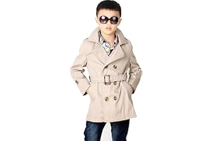 LJYH Big Boys Classic Peacoats Dress Coats Children Fall Toggle Trench Jackets