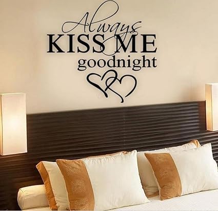 Bedroom Wall Sticker Art Always Kiss Me Goodnight Vinyl Wall
