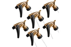 Discount Car Care Products Black & Gold Acid Resistant Trigger Sprayer – 6 Pack | 9.25" Tube, High Output Spray, Durable Chemical-Resistant Design for Acid-Based Cleaners