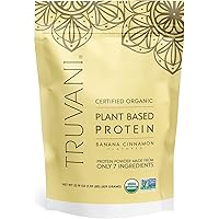Truvani Organic Vegan Protein Powder Banana Cinnamon - 20g of Plant Based Protein, Organic Protein Powder, Pea Protein for Wo