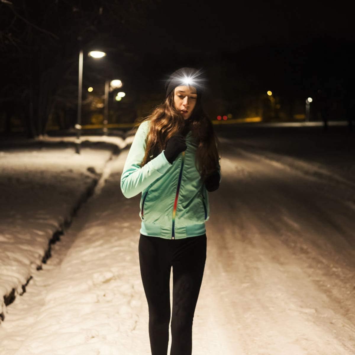 COTOP Unisex LED Headlamp Beanie Cap Men's Women Gift Winter Warm Beanie Hat Hands Free Lighted Beanie Cap for Dog Walking Night Running - Image 4