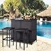 Tangkula 3 Piece Patio Bar Set Rattan Wicker Bar Stools & Table for Lawn Pool Backyard Garden Dining Set with 2 Storage Shelves Indoor Outdoor Moder Wicker Bar Furniture primary