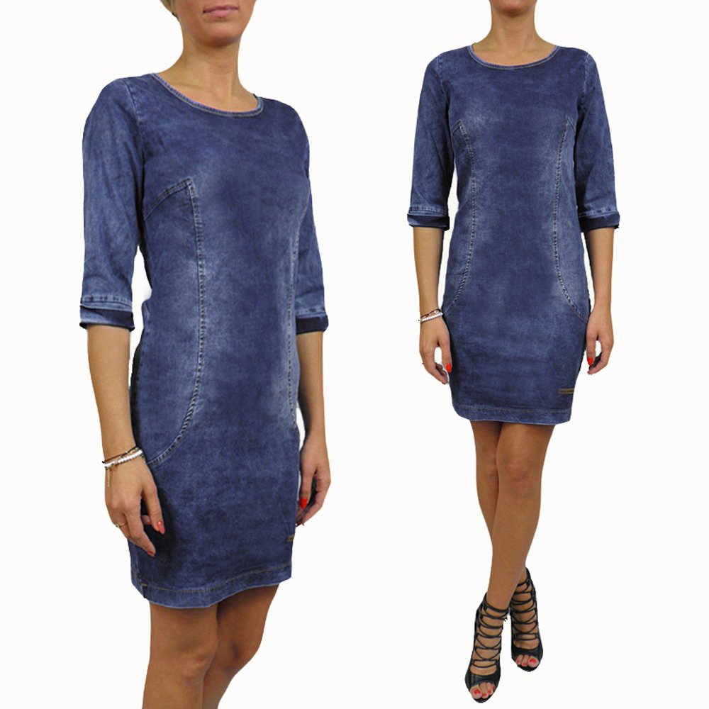 Jeans Kleid Tunika mit Reißverschluss hinten Amazon.de Sport & Freizeit