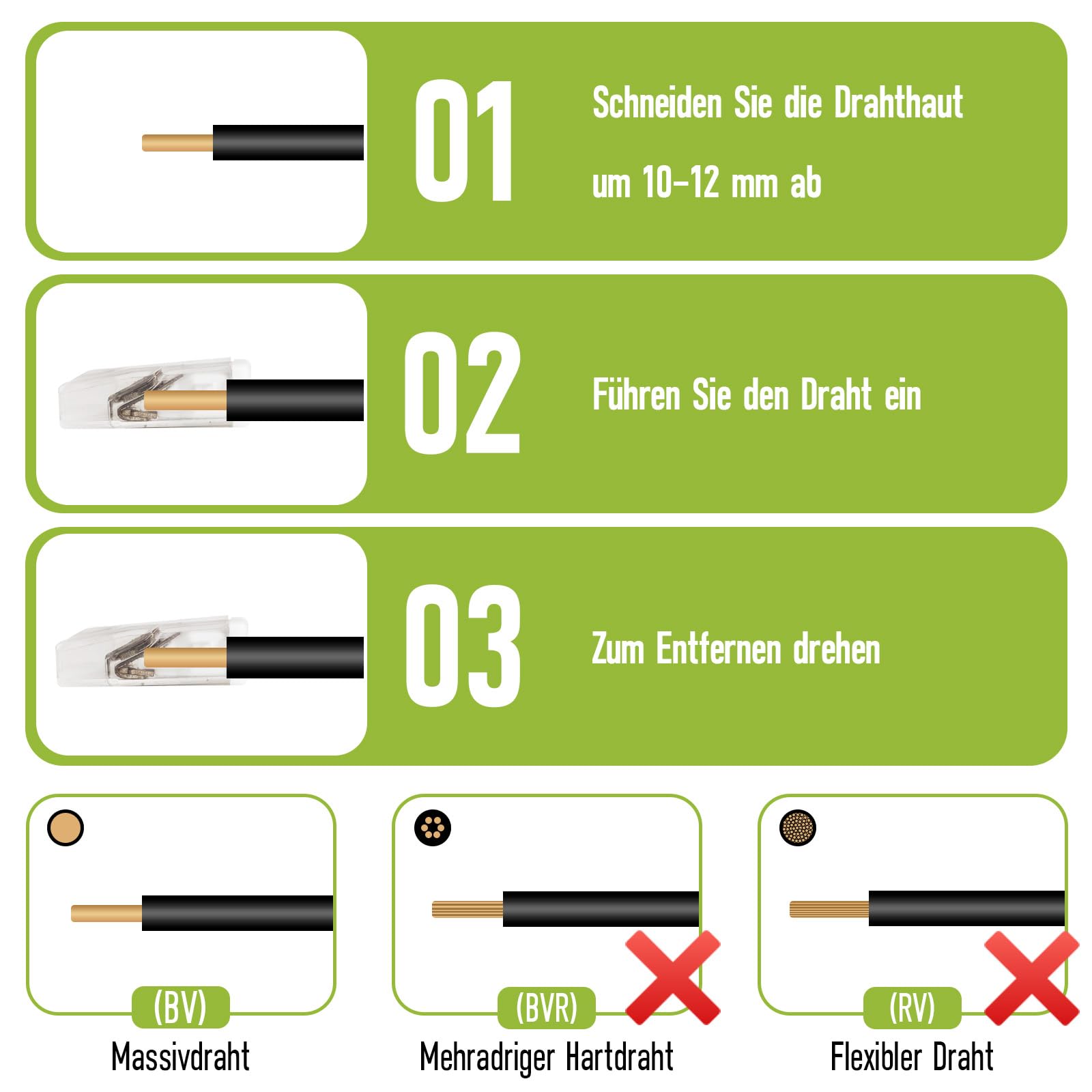 Maxled, Light is Led! Verbindungsklemmen,Klemmen 2 Polig Leiter, 100 Stück Kabelverbinder Kabelklemmen für Alle Leiterarten Weltweit,Anschlussklemmen Strand Wire:0.5-2.5mm² PCT-212 4