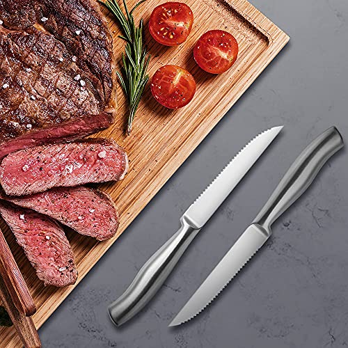 isheTao Steak Knife Set, Dishwasher Safe Steak Knives, 6Piece Serrated