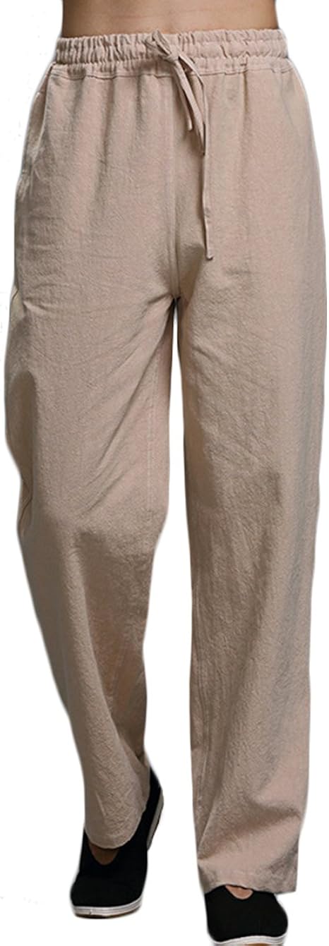 Amazon Ealmenn メンズ ワイドパンツ 麻 スラックス リネン 民族風 メンズファション 純色 カジュアル ズボン 通勤 通学 旅行 個性的 おしゃれ ロングパンツ 通販