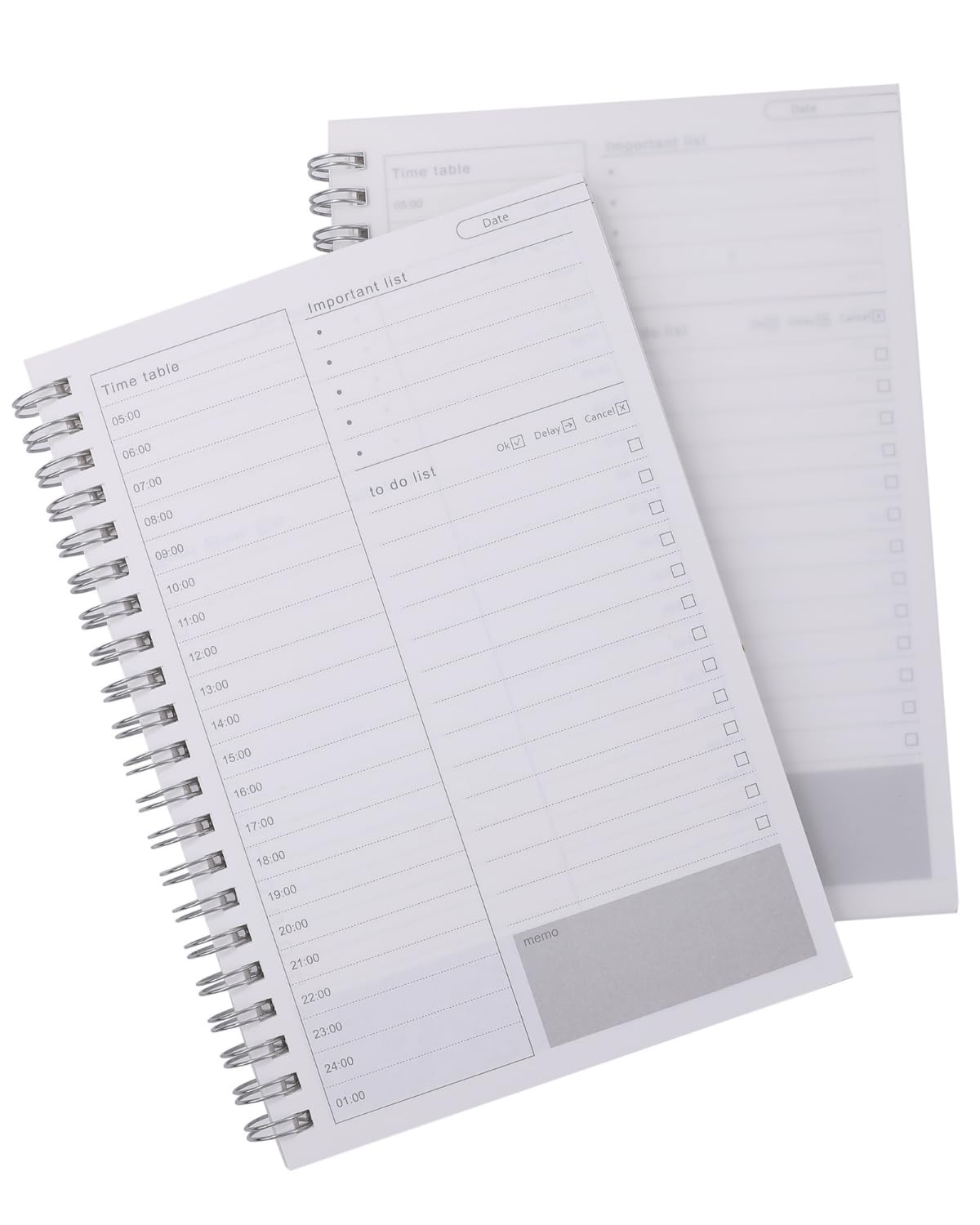 G-MODELL ToDoリスト todo ノート やることリスト スケジュール 一日 時間管理 B6サイズ 2冊セット (表紙半透明) の商品画像