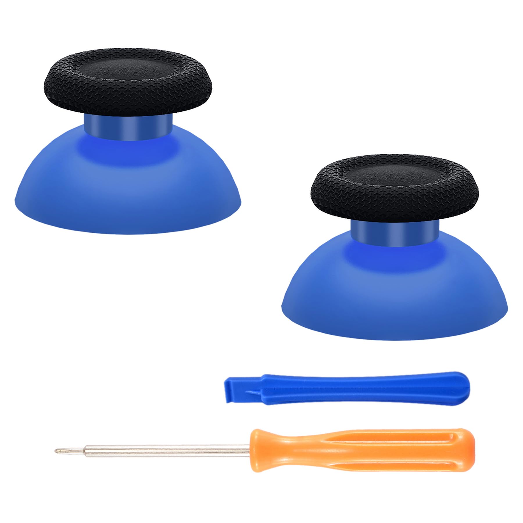 eXtremeRate Blue & Black Replacement Thumbsticks for PS5 Controller, Custom Dual Color Analog Stick Joystick for PS4 Controller Universal