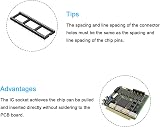 sourcing map 4pcs 48P DIP IC Socket Adapter Round Pin 2.54mm Pitch for PCB Board view 4