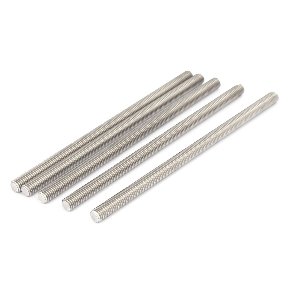 Sourcingmap M8 x 160mm 304 Stainless Steel Fully Threaded Rods Fasteners Silver Tone 5 Pcs