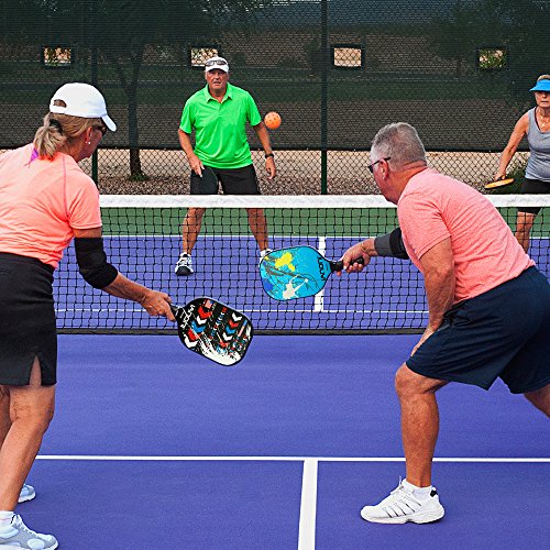ianoni Graphite Composite Pickleball Paddle - Pickleball Paddle with Graphite Face & Polymer Honeycomb Core,Balanced Weight,Low Profile Edge,Meets USAPA Specifications (Wild Night-Blue)
