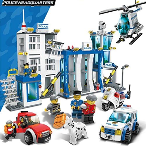 MakeFunToys(TM) Building Block CITY POLICE Series POLICE HEADQUARTERS 870+pcs Compatible with Lego