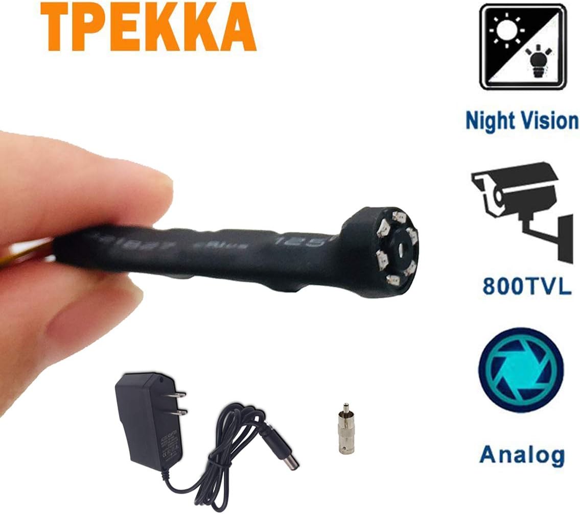 Mini Hidden Spy Camera Night Vision Small Security Snake Pipe Camera HD 800TVL TPEKKA Mini Portable Nanny Camera for Home Office CCTV Surveillance System DVR