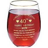 Calltoge Inspirational 1986 40th Birthday Gifts for Women Men 15oz Wine Tumbler Red Wine Glass Cup Behind You All Your Memories Before You All Your Dreams 40 Years Old Birthday Present (40th)
