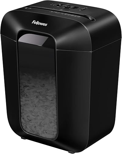 Fellowes LX50 Paper Shredder 9 Sheet Cross Cut 4x37mm 17L Bin Black