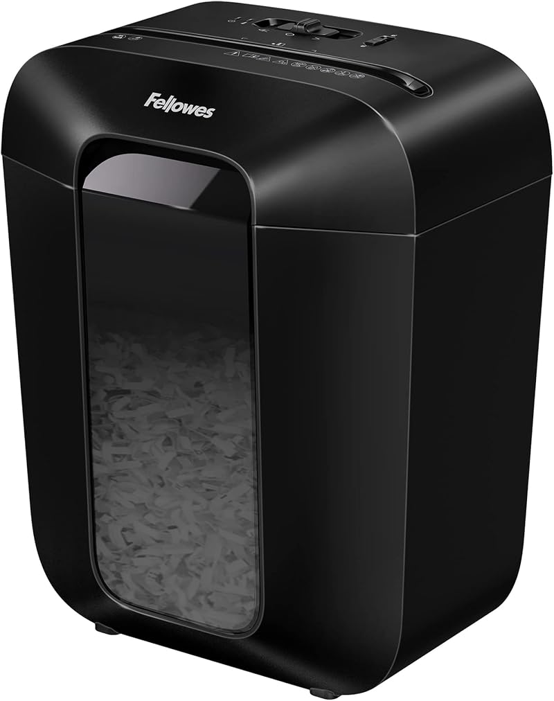 Fellowes LX50 Paper Shredder 9 Sheet Cross Cut 4x37mm 17L Bin Black
