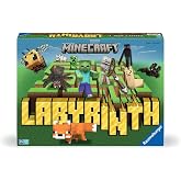 Ravensburger Minecraft Labyrinth - A Strategic Maze Challenge Featuring Steve, Alex, Creepers, Spiders,Llamas, and More - Fun Family Game for 2-4 Players - Ages 7 and Up