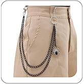 ANGLEQUEEN Gothic Chain Belt Pants Chains for Men Women Punk Wallet Chains Gothic Hip Hop Rock Pocket Chain Jeans Chain Belts for Women Gothic Halloween Accessories