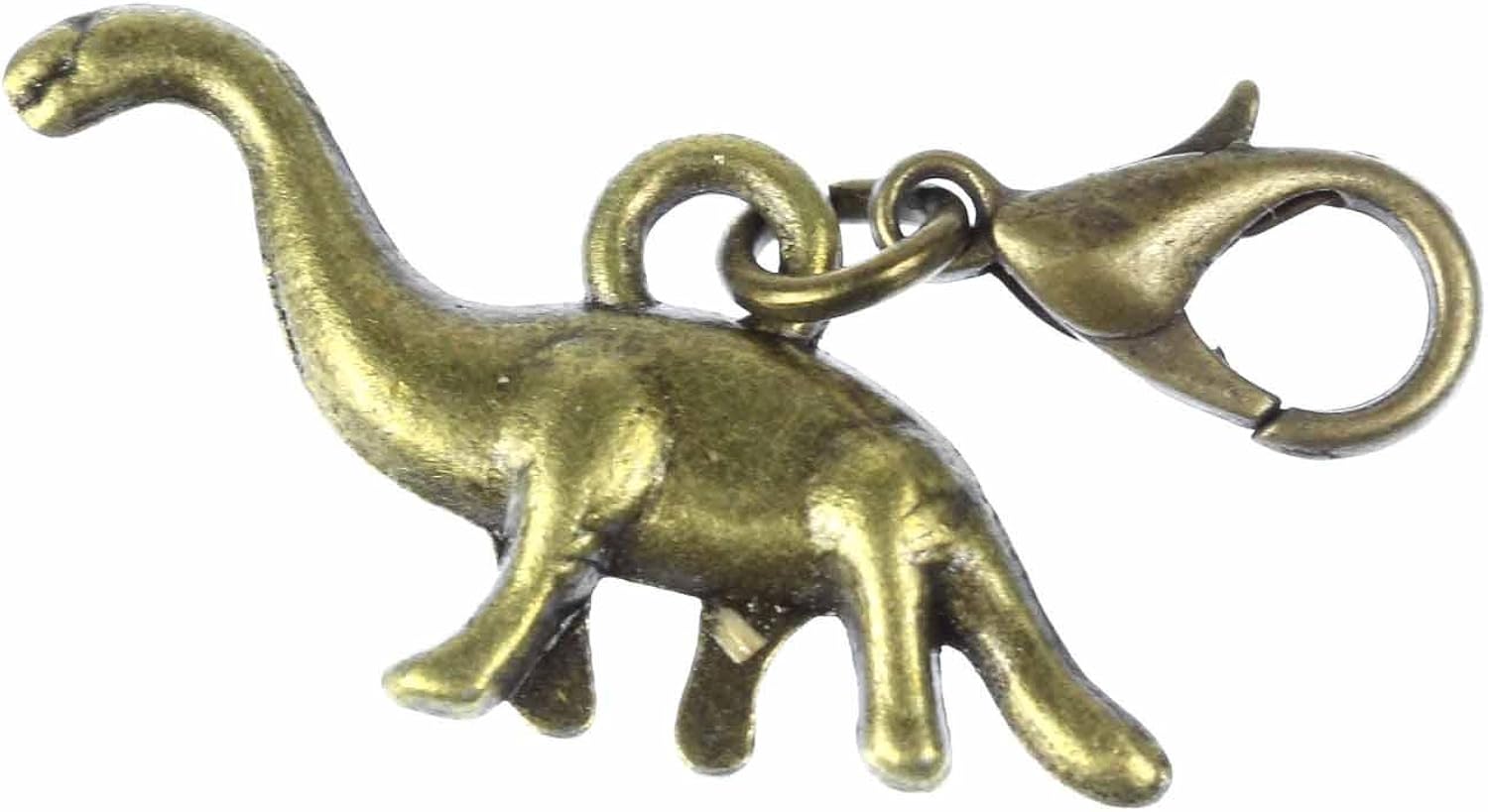 Miniblings Dino Charm Pendant For Bracelet Wristlet Bronze Dinosaur Long Neck, 25mm