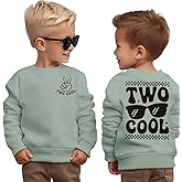 KEKEMI Two Cool Birthday Sweatshirt Toddler Boy 2T Birthday Long Sleeve Shirt 2 Years Old Bday Party Outfit Fall Tops Clothes
