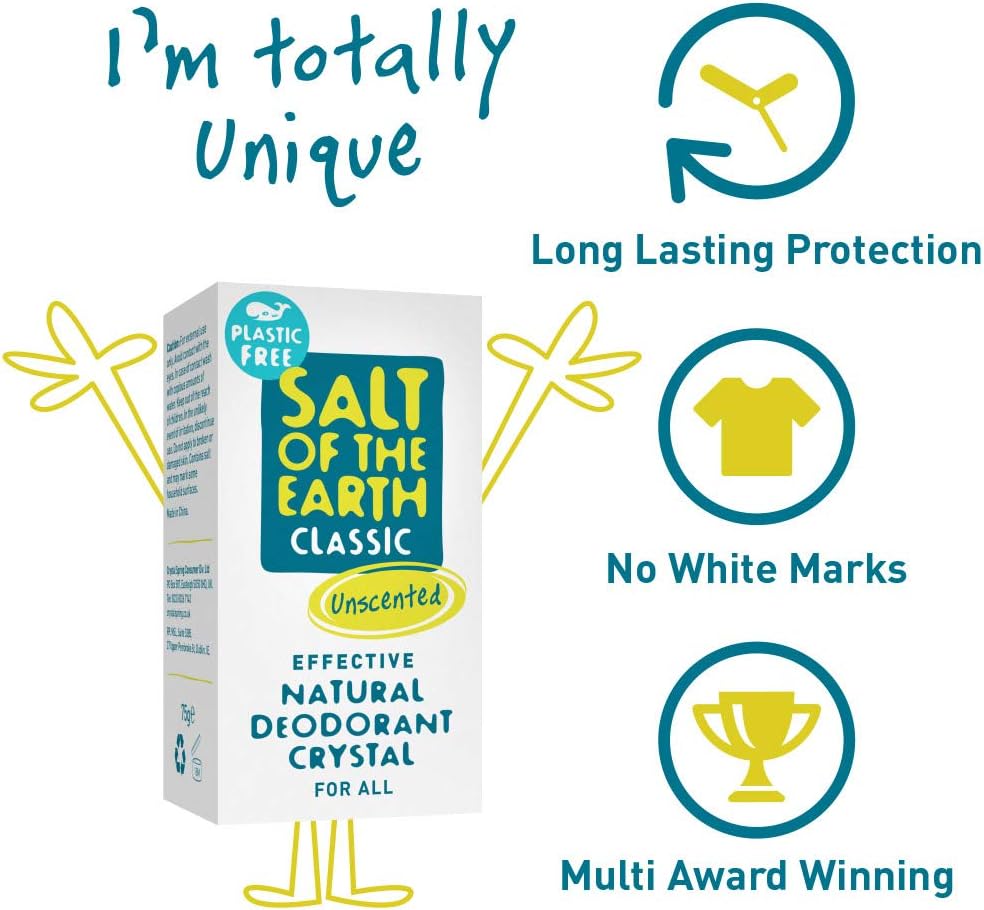 Salt of the Earth, Natural Crystal Deodorant- Plastic Free, Fragrance Free, Vegan, 100% Natural Origin Ingredients - Image 5
